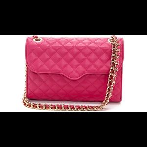 Rebecca Minkoff hot pink leather quilted purse
